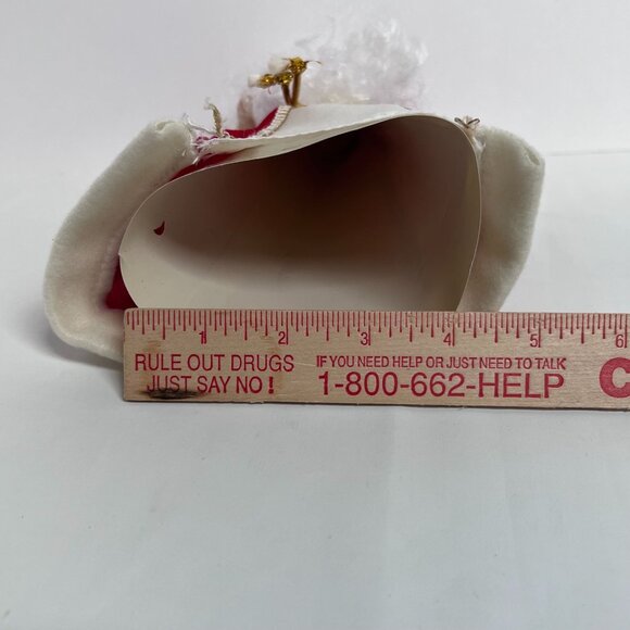 Vintage Christmas Santa Claus Tree Topper 9" Red Velvet Robe Saint Nick Holiday - Picture 7 of 8